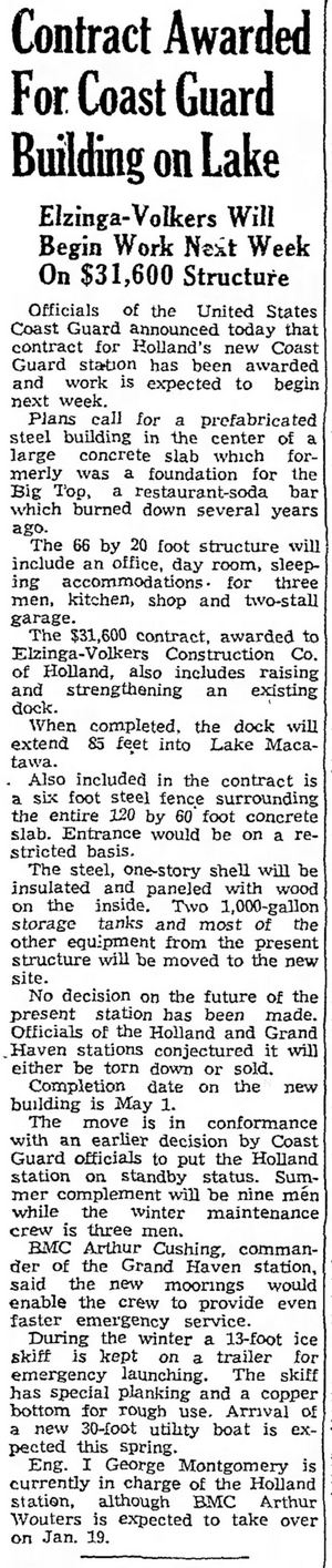 Big Top Restaurant - Dec 31 1954 Coast Guard Rebuild